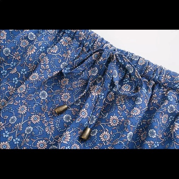 Boho floral gypsy skirt print maxi long blue - Picture 6 of 14